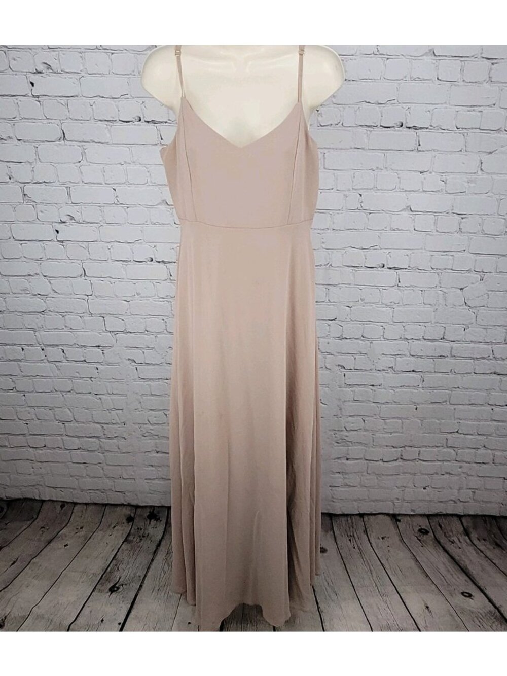 Show Me Your MuMu Beige Chiffon Empire Waist Maxi Dress USA Made Size Medium M